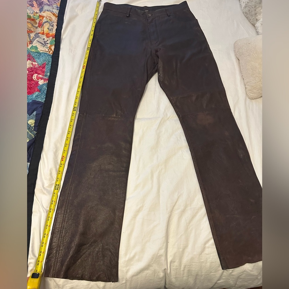 Men’s 100% Genuine Leather Pants by Rogue Leather; Thick Lined